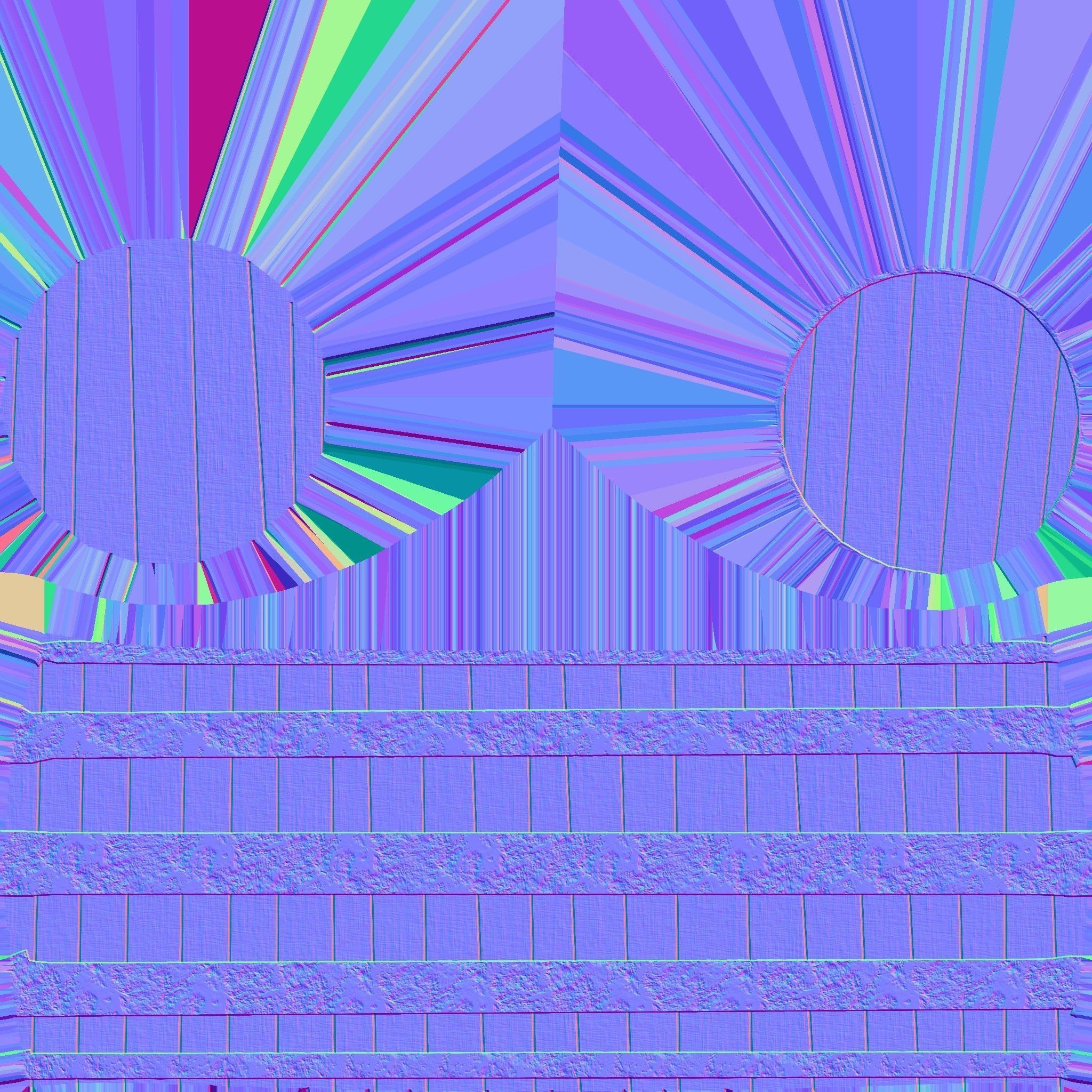 Barrel two vases Free low-poly 3D model_4