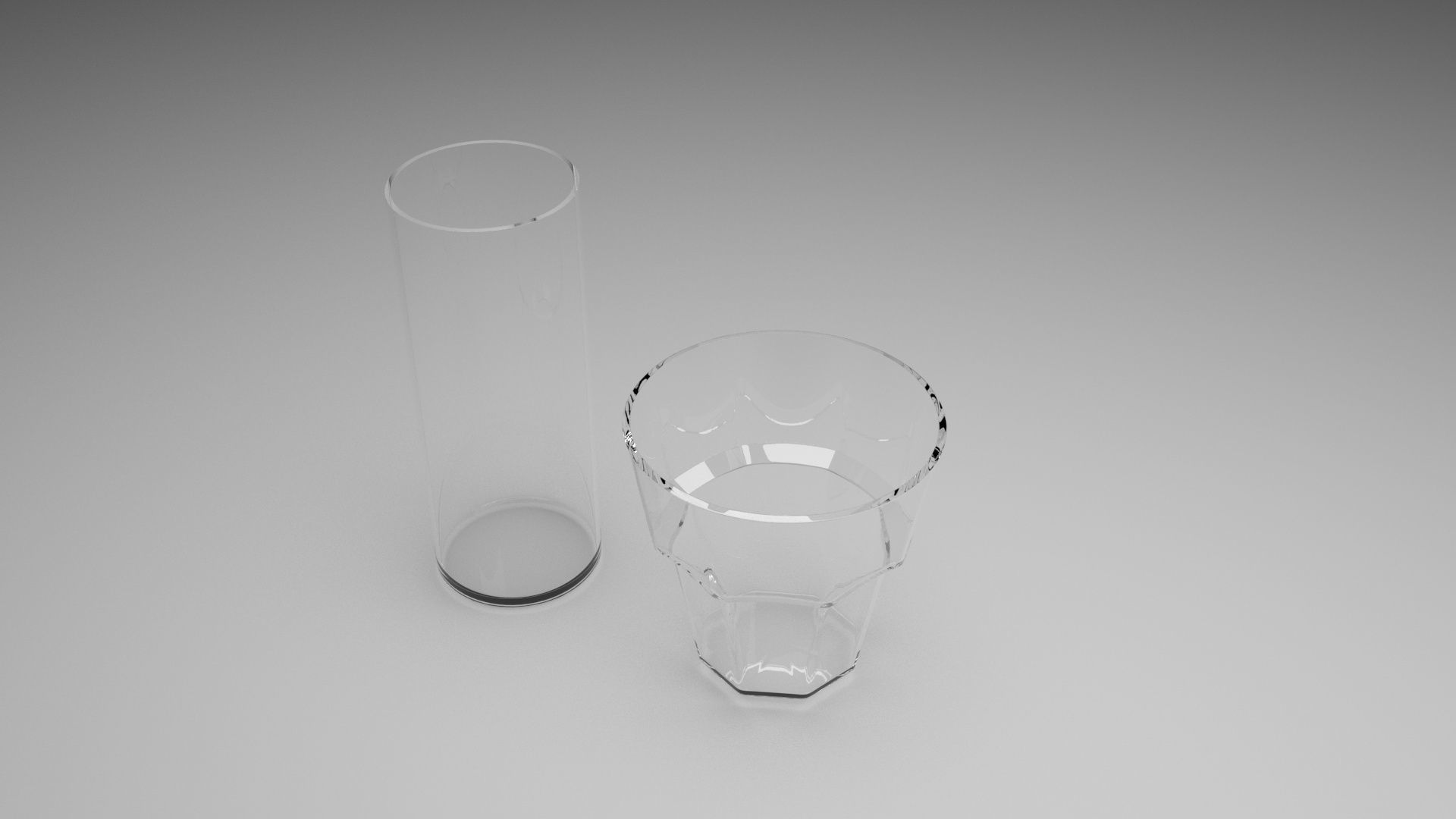 2 Glass Cups 3D model_2