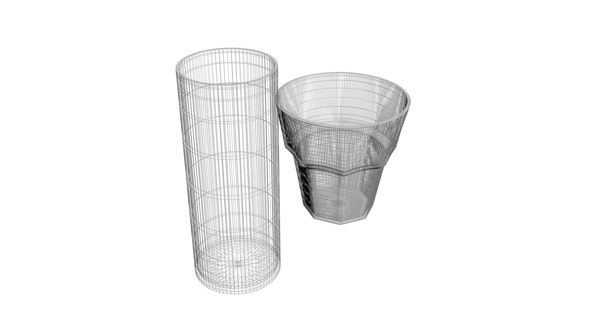 2 Glass Cups 3D model_9