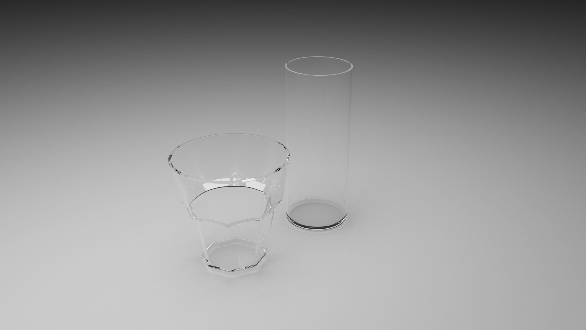 2 Glass Cups 3D model_3