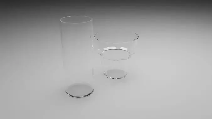2 Glass Cups 3D model