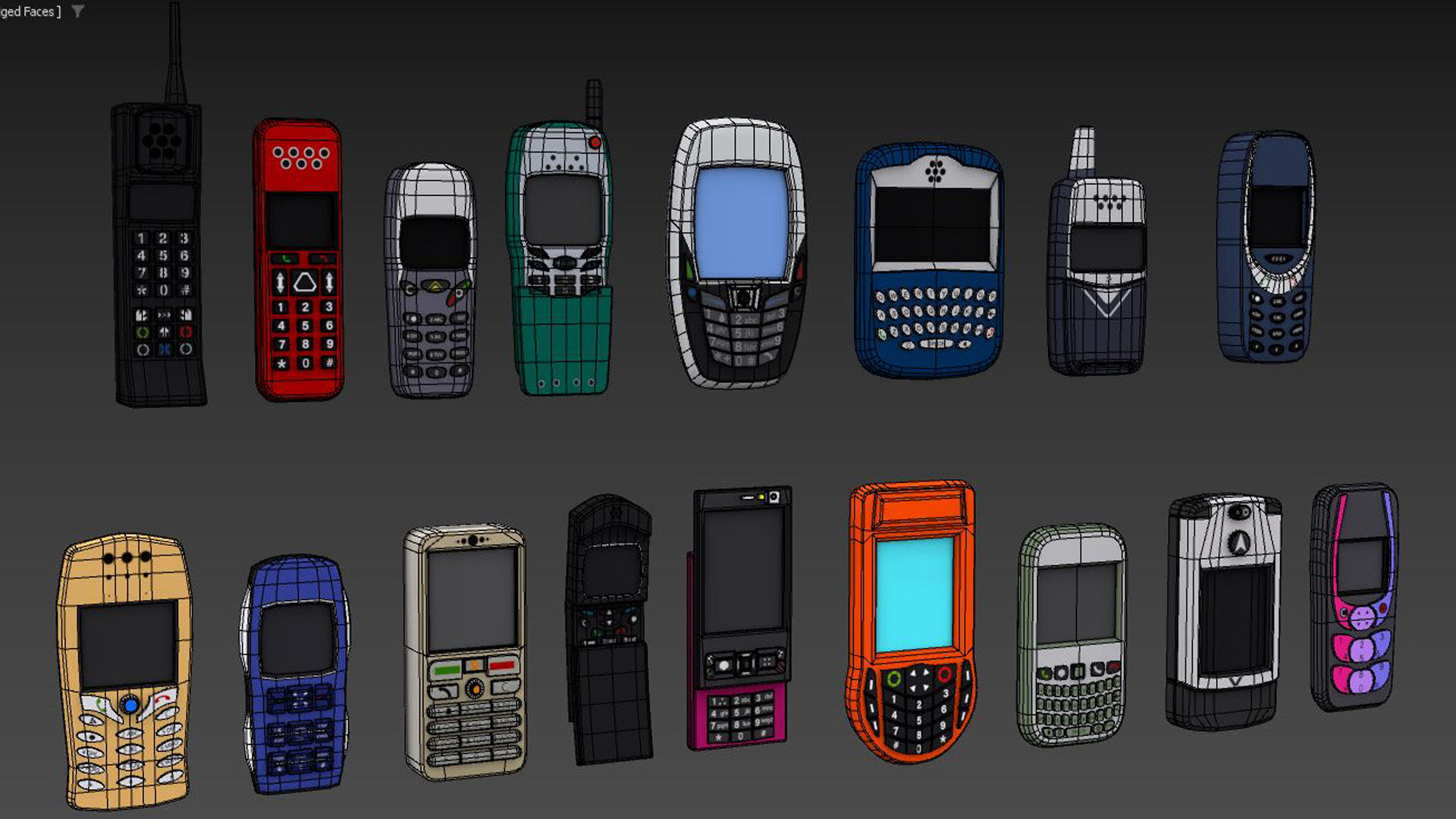 Phone Pack Low poly  Low-poly 3D model_1