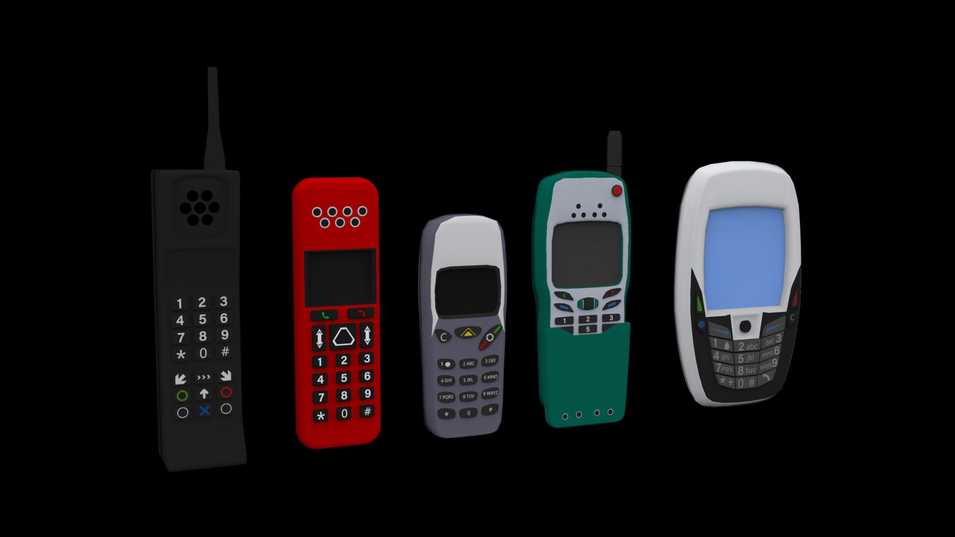 Phone Pack Low poly  Low-poly 3D model_2