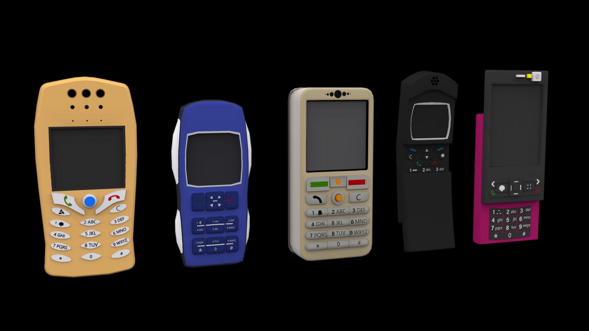 Phone Pack Low poly  Low-poly 3D model_4