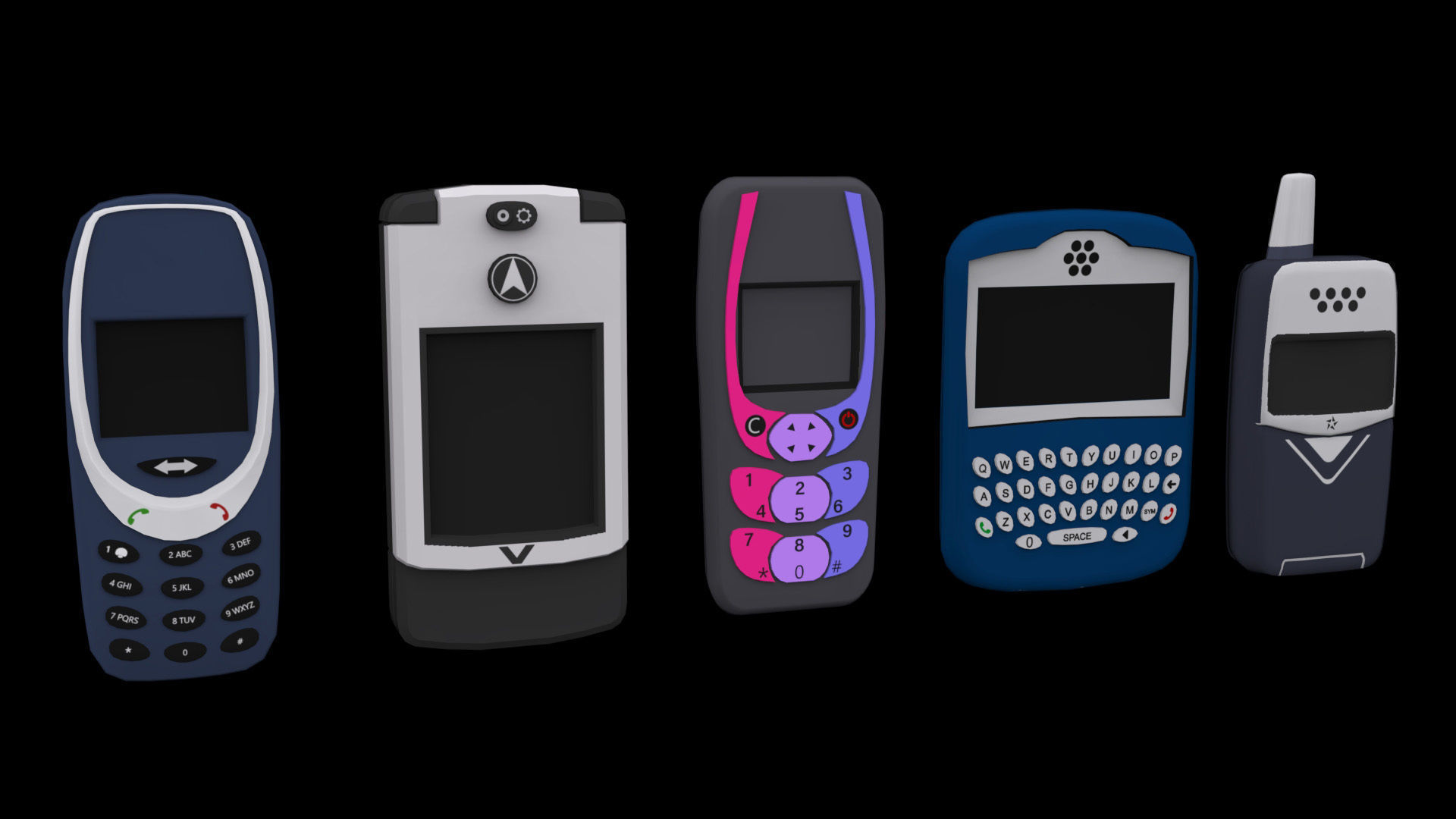 Phone Pack Low poly  Low-poly 3D model_6