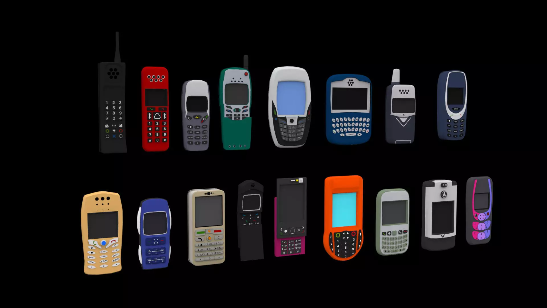 Phone Pack Low poly  Low-poly 3D model_0