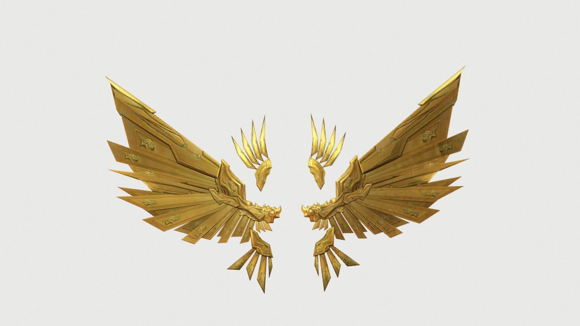 Golden Wing Low-poly 3D model_6