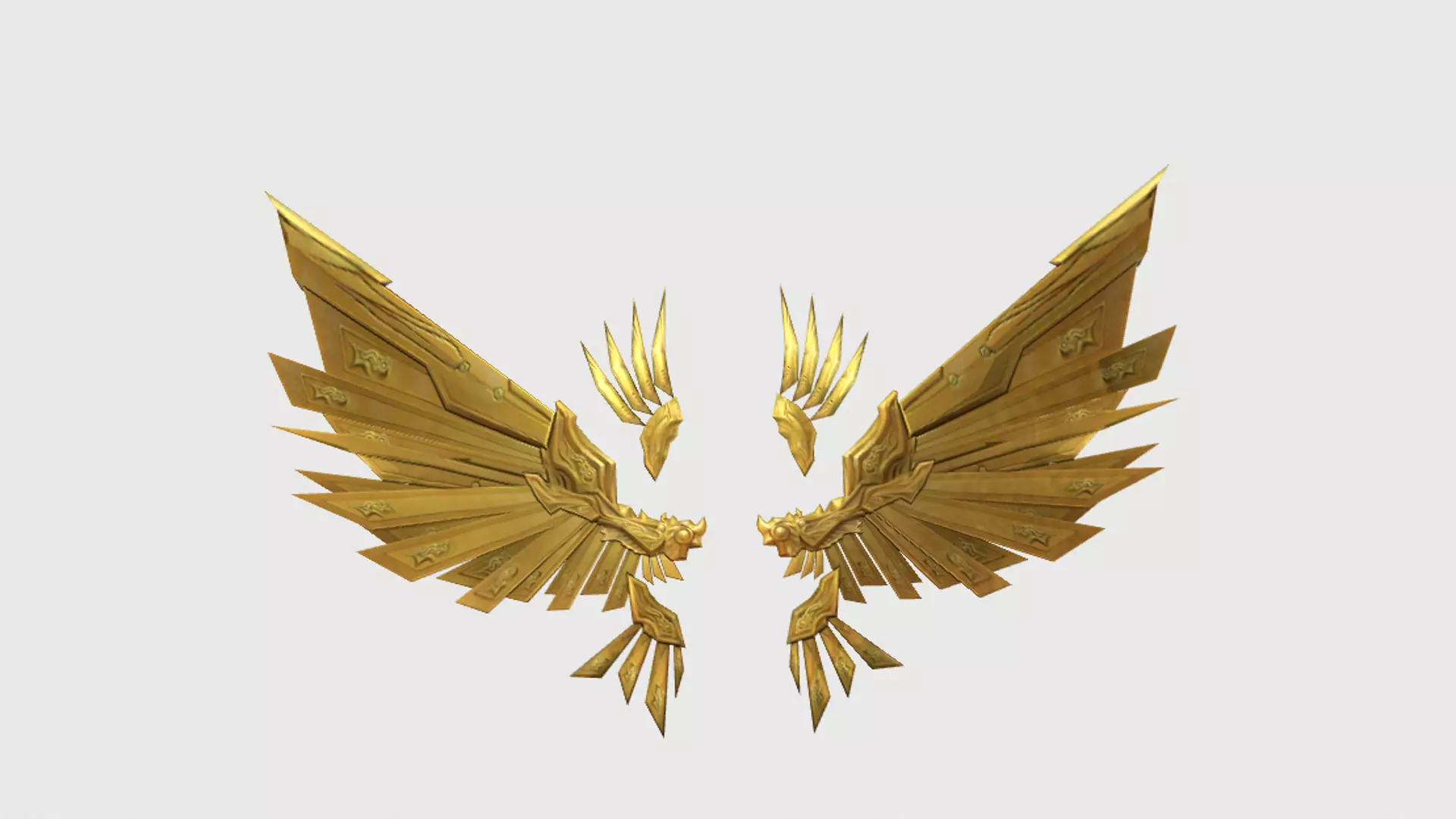 Golden Wing Low-poly 3D model_0