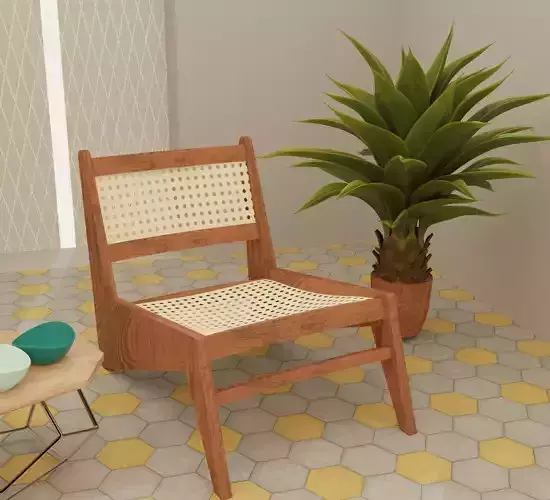 Chair 3D Model wooden lounge