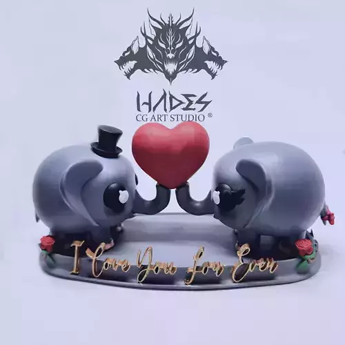 VALENTINES ELEPHANTS 3D print model