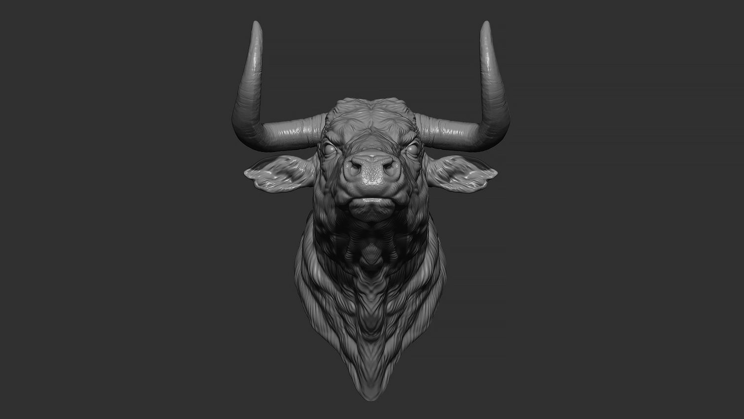 Bull head 3D print model_7