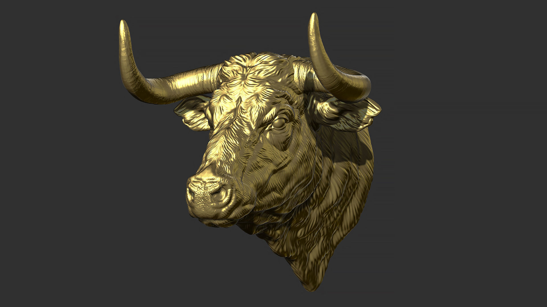 Bull head 3D print model_11