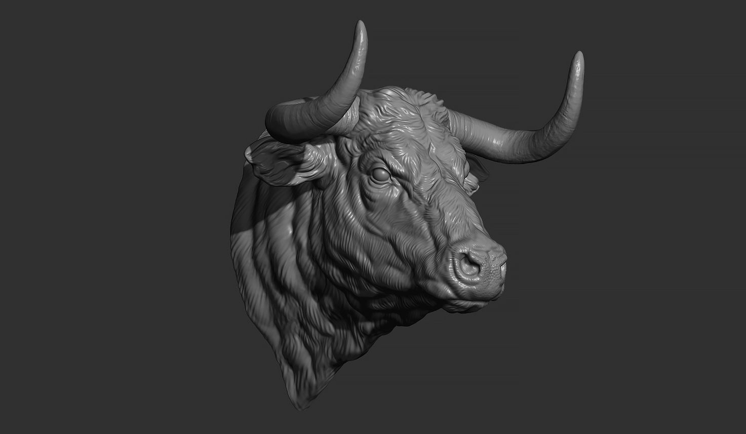 Bull head 3D print model_3