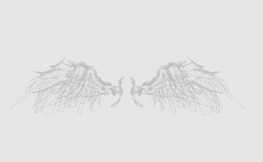 Demon Wing Low-poly 3D model_2