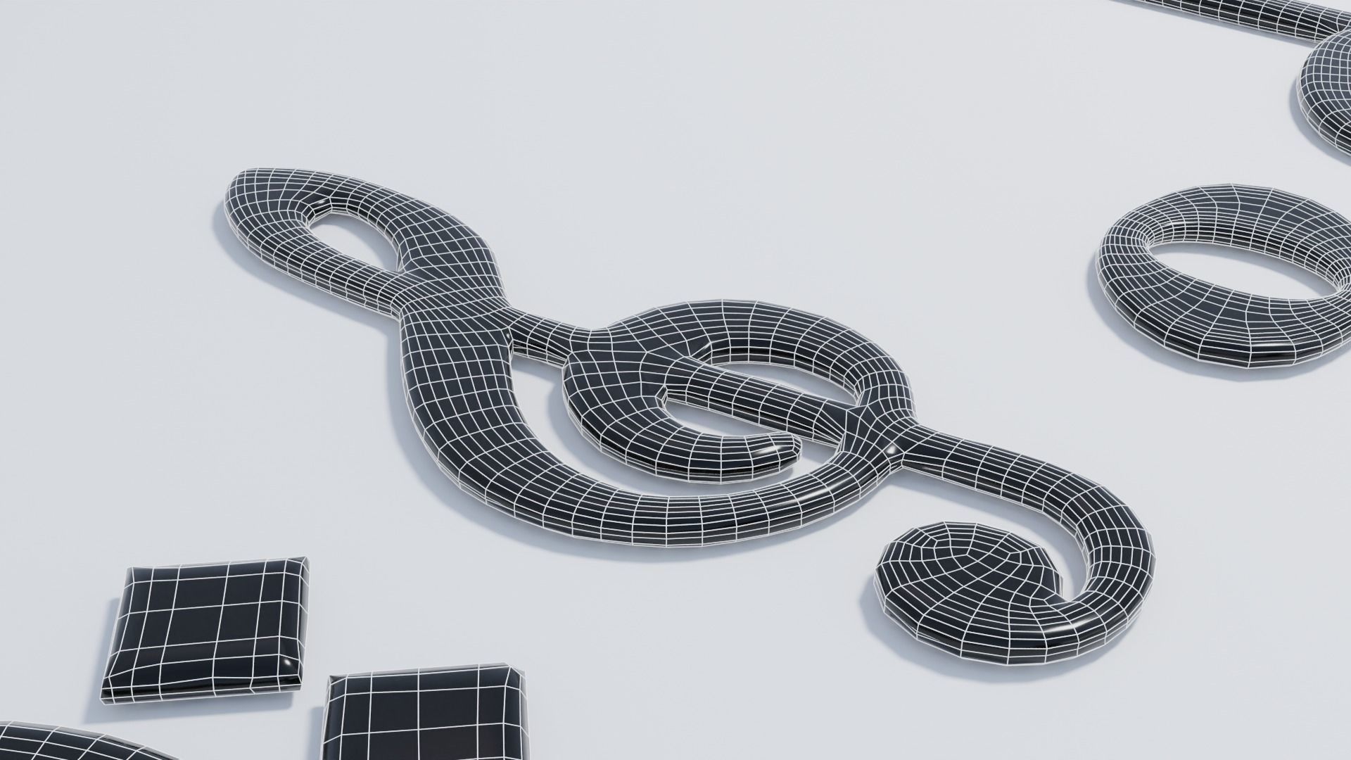 Music Notes Low-poly 3D model_5