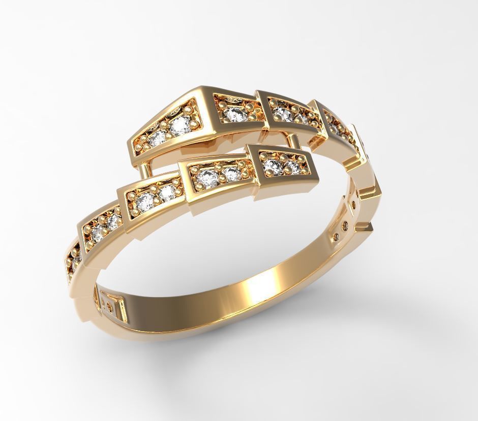 Snake Fashion Ring 3D print model_1