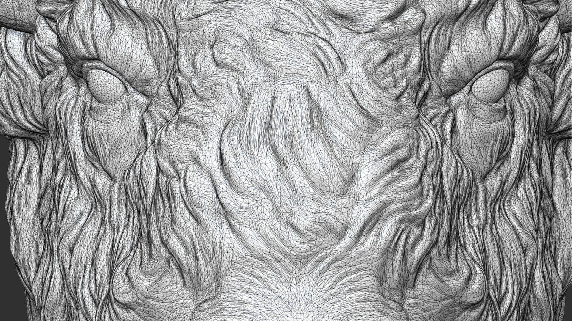 Bison bust 3D print model_21