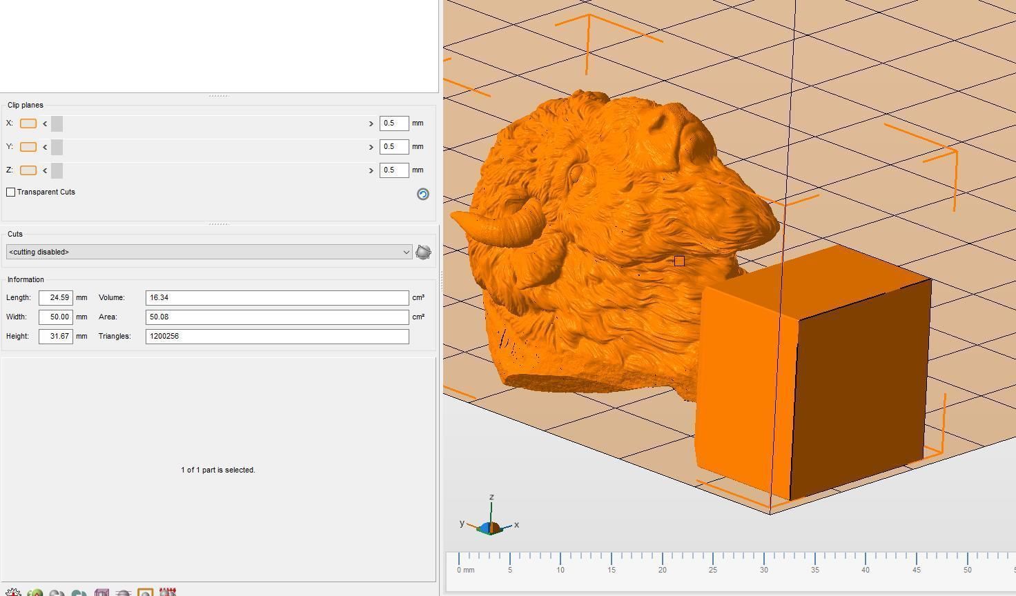 Bison bust 3D print model_23