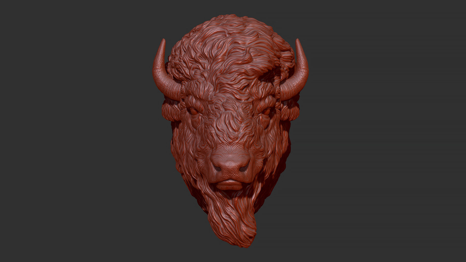 Bison bust 3D print model_16
