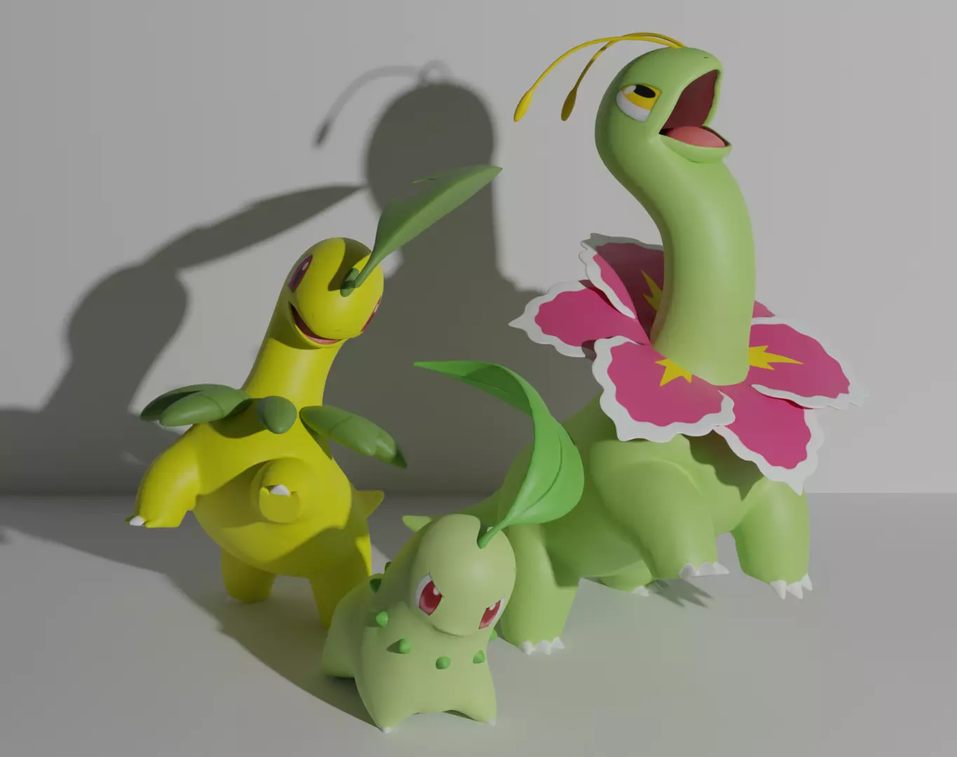 Chikorita Bayleef and Meganium 3D print model 3D print model_0