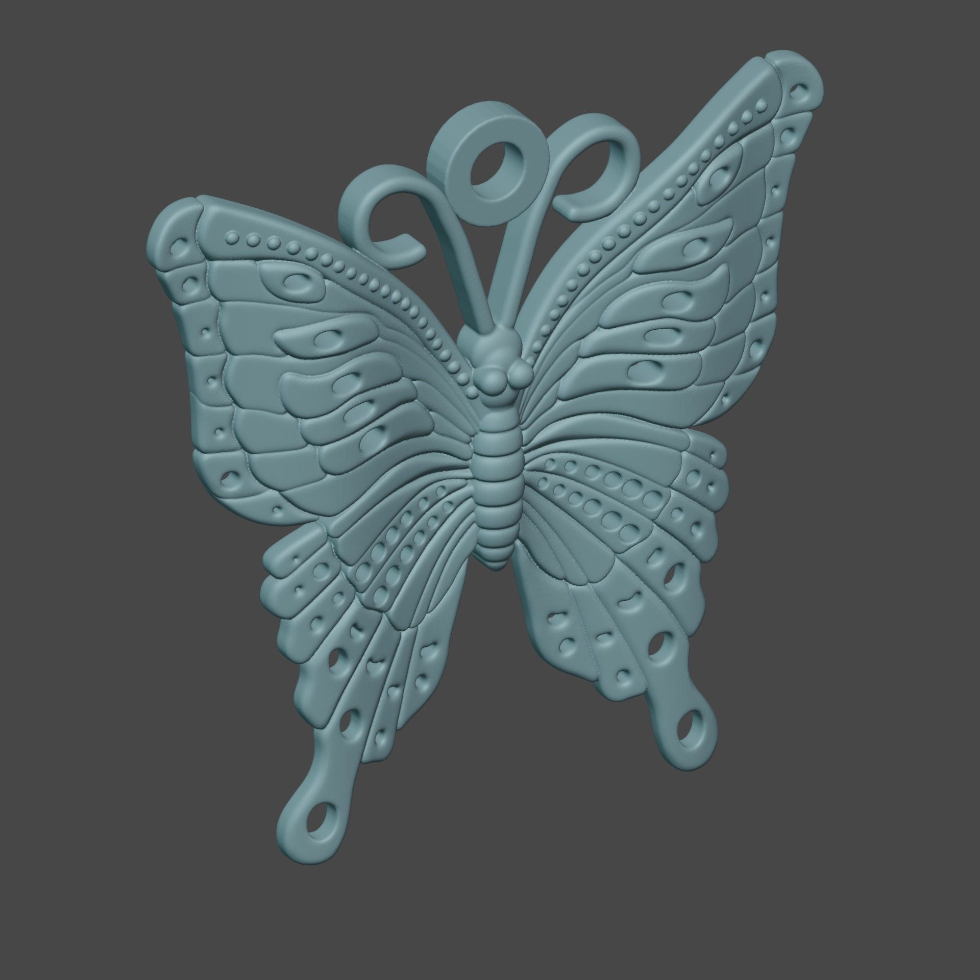 Butterfly charm 3D print model_3