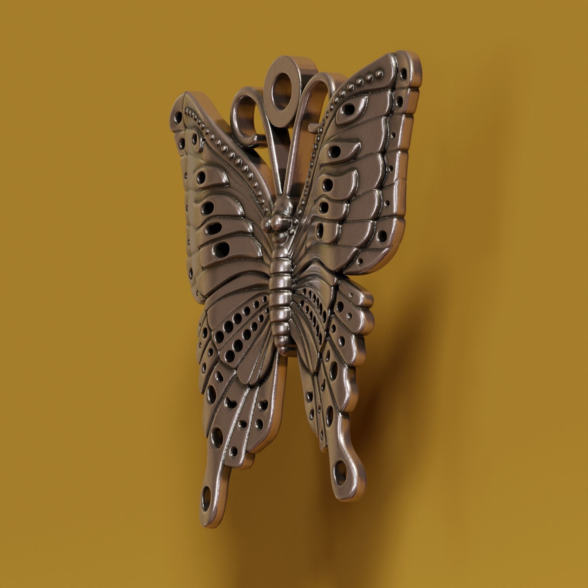 Butterfly charm 3D print model_2