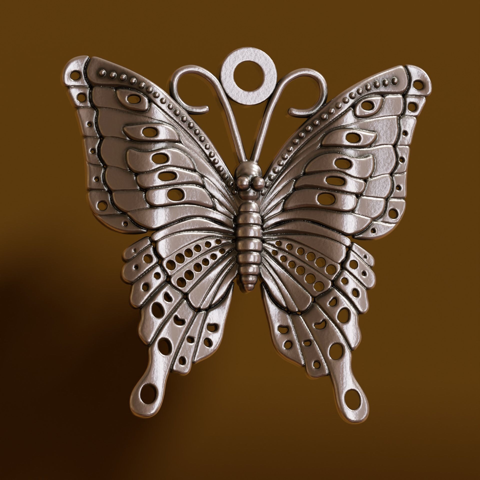 Butterfly charm 3D print model_1