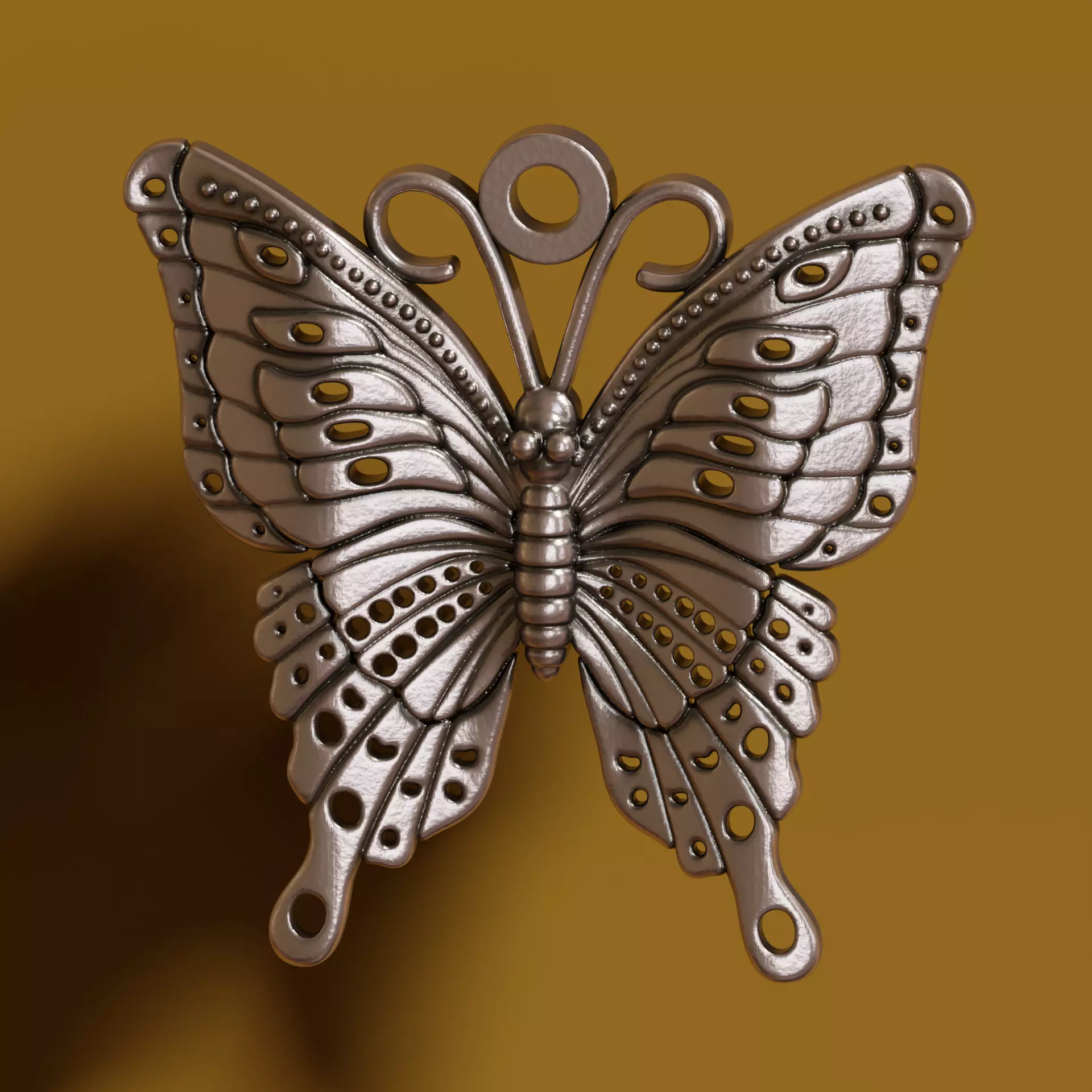 Butterfly charm 3D print model_0