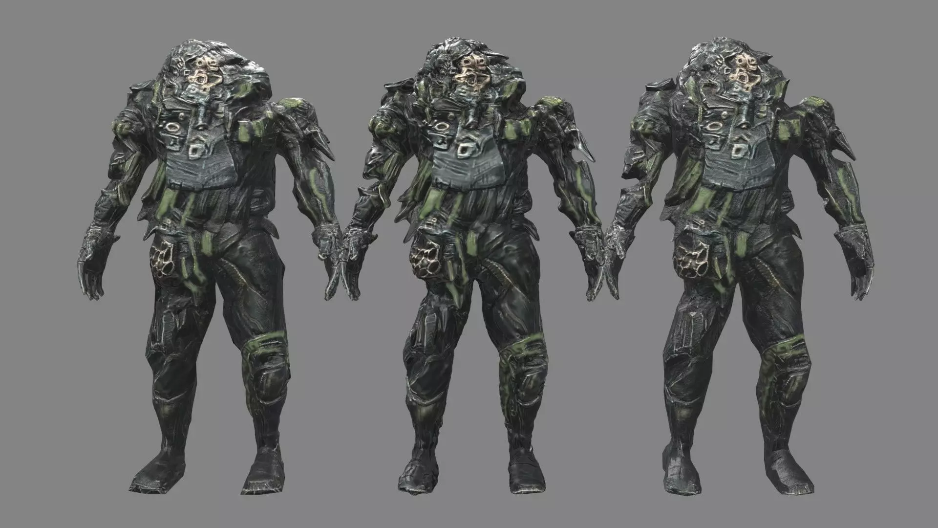 Cyber Monster 01 Game Ready FBX Super lowpoly to Midpoly Low-poly 3D model