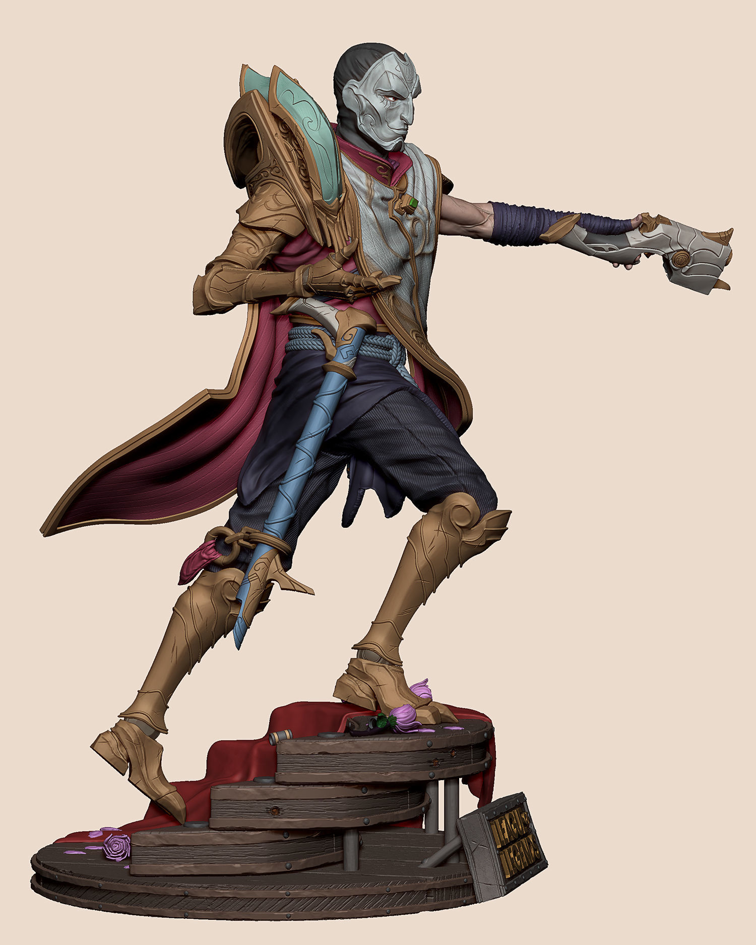 Jhin League of Legends statue 3D print model_11