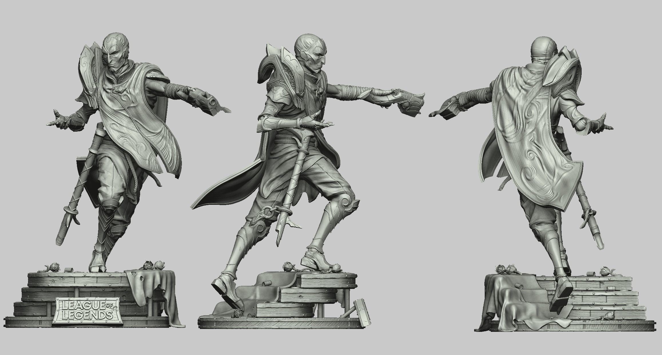 Jhin League of Legends statue 3D print model_19