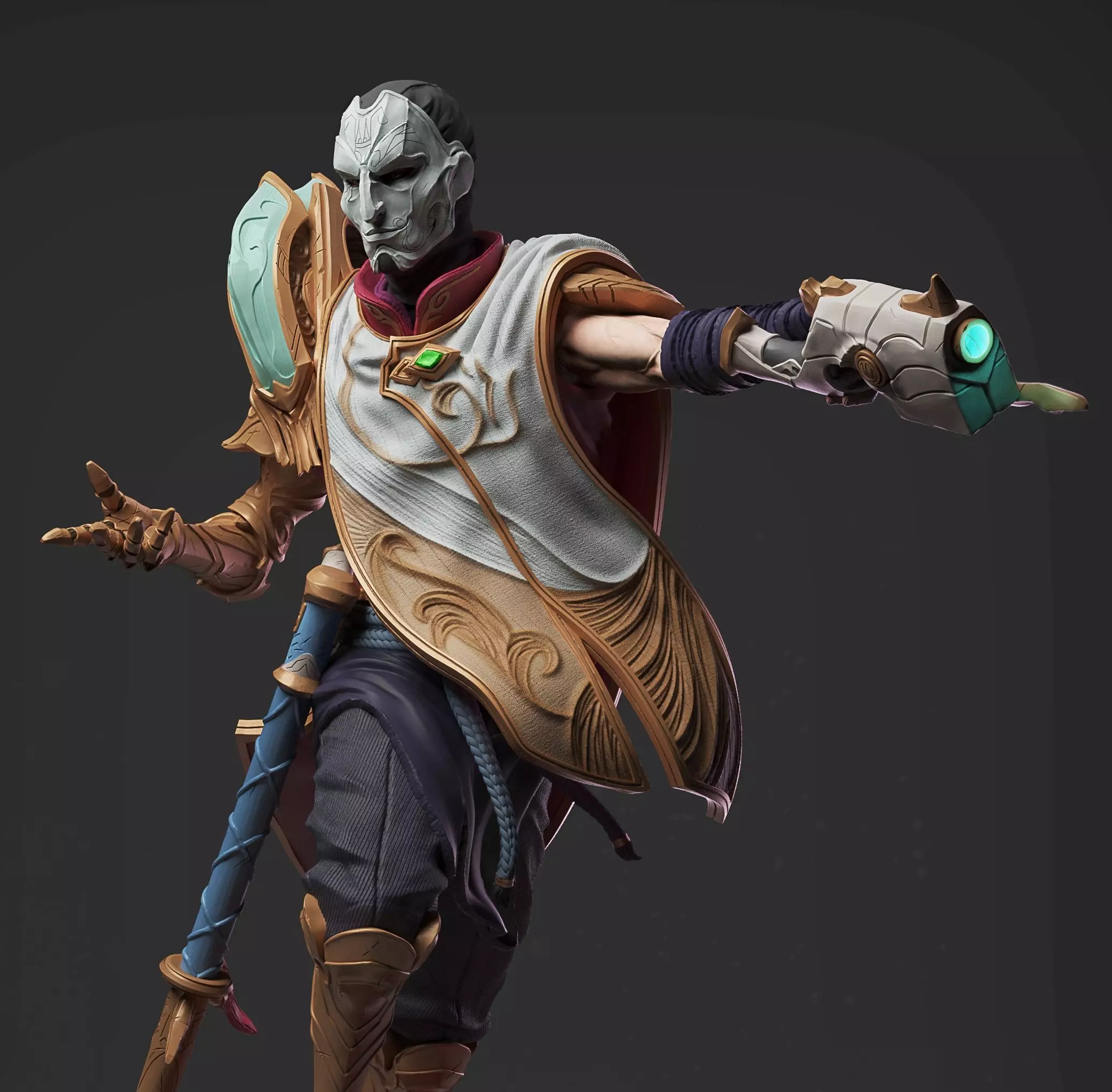Jhin League of Legends statue 3D print model_0