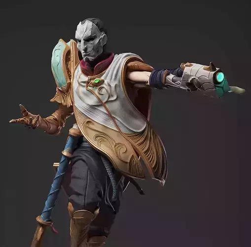 Jhin League of Legends statue 3D print model