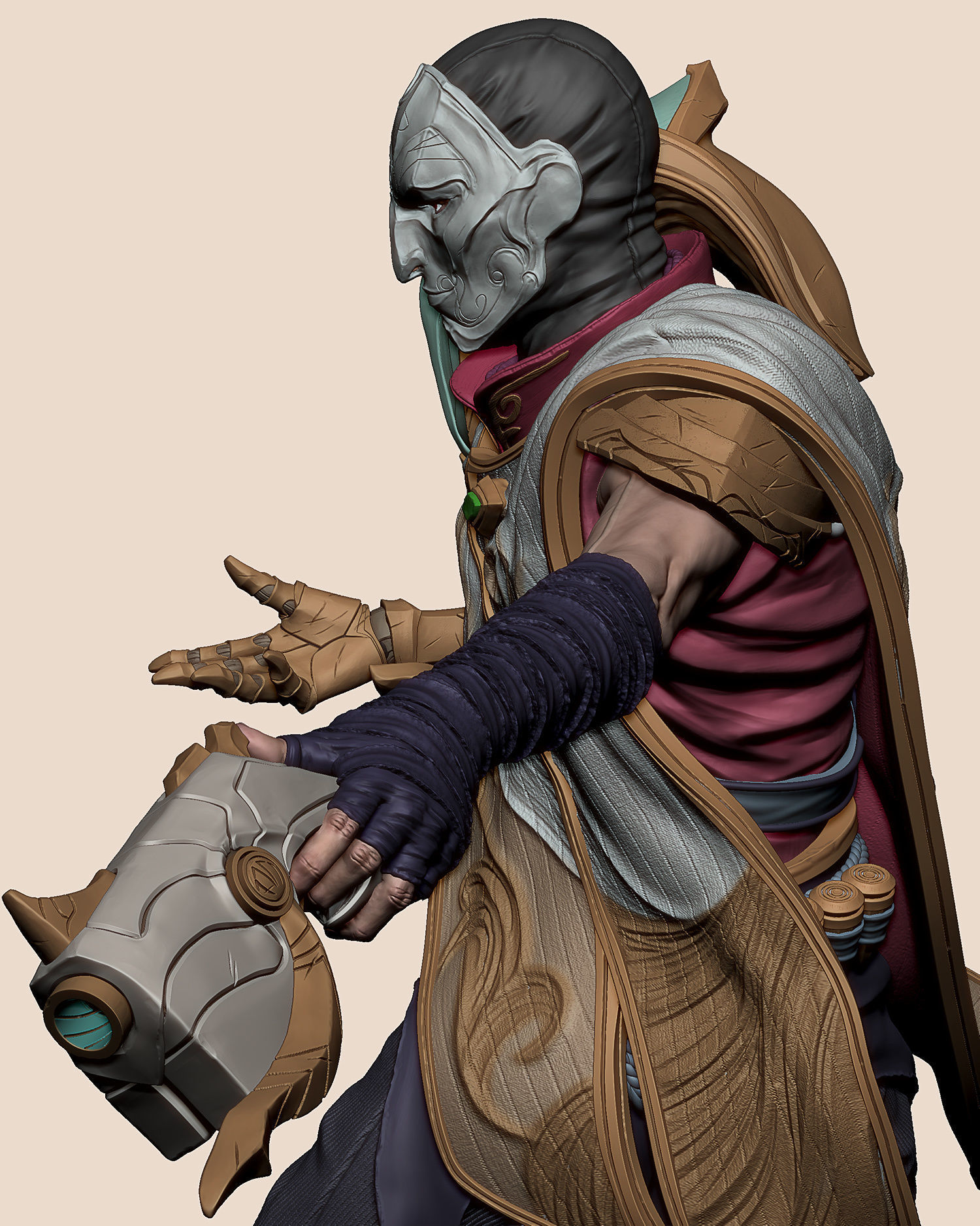 Jhin League of Legends statue 3D print model_12