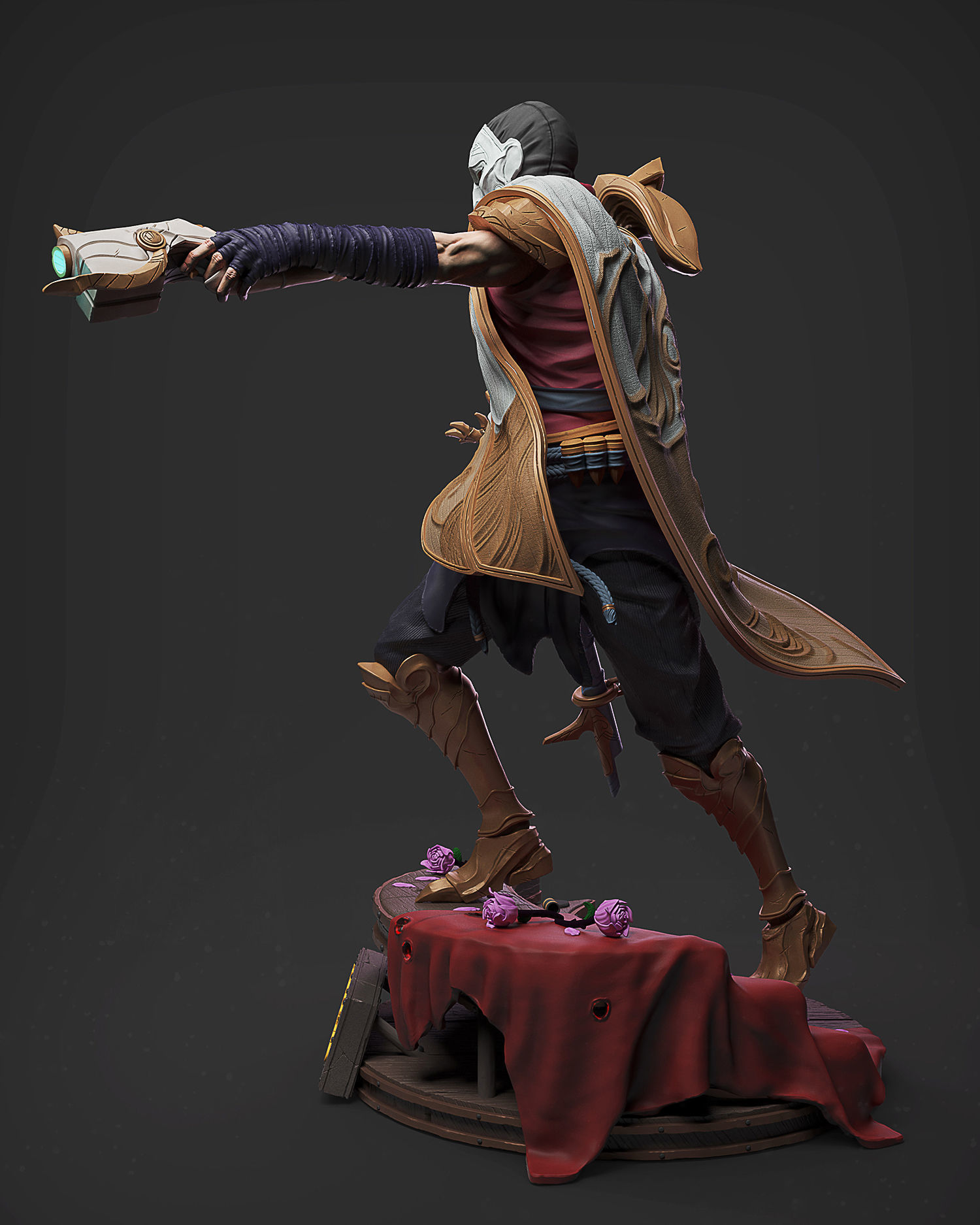 Jhin League of Legends statue 3D print model_4