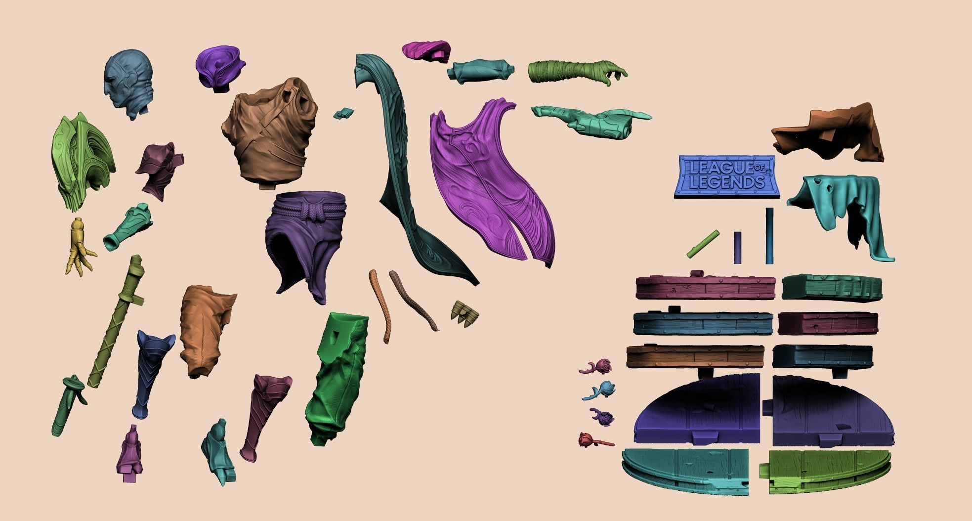 Jhin League of Legends statue 3D print model_6