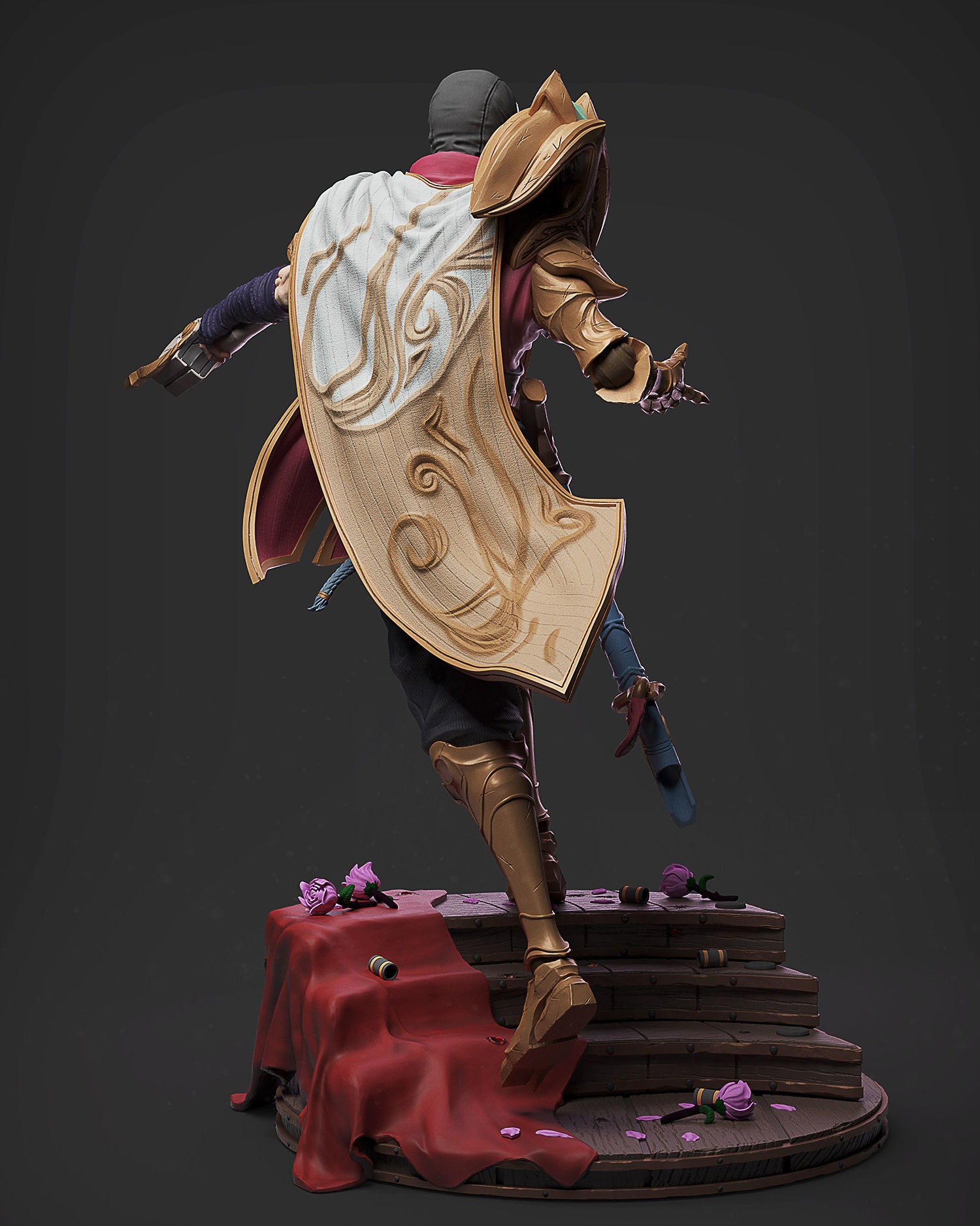 Jhin League of Legends statue 3D print model_3