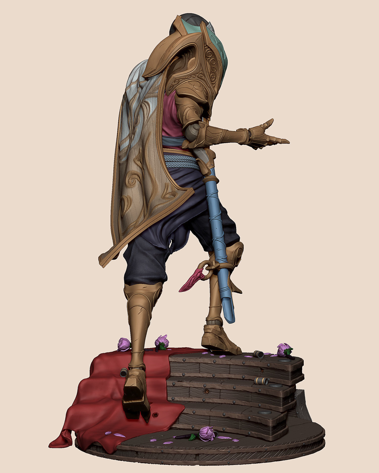 Jhin League of Legends statue 3D print model_9