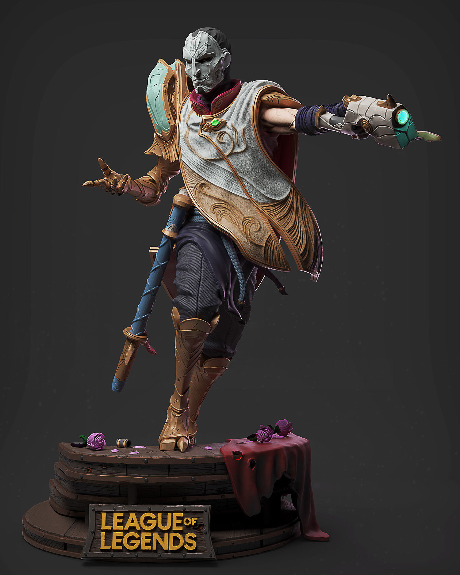 Jhin League of Legends statue 3D print model_2