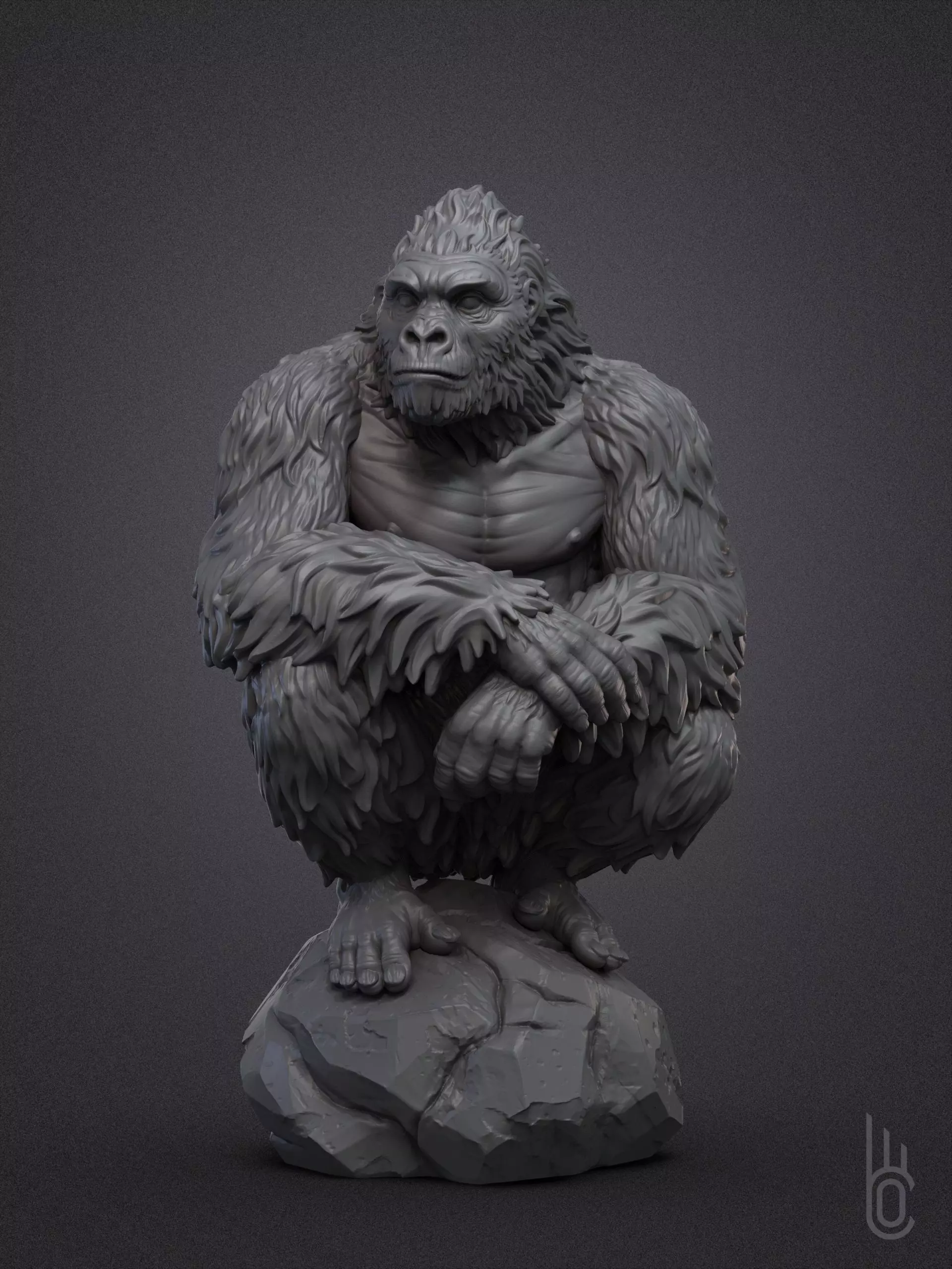 Calm Gorilla 3D print model_0