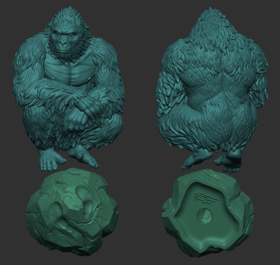 Calm Gorilla 3D print model_12