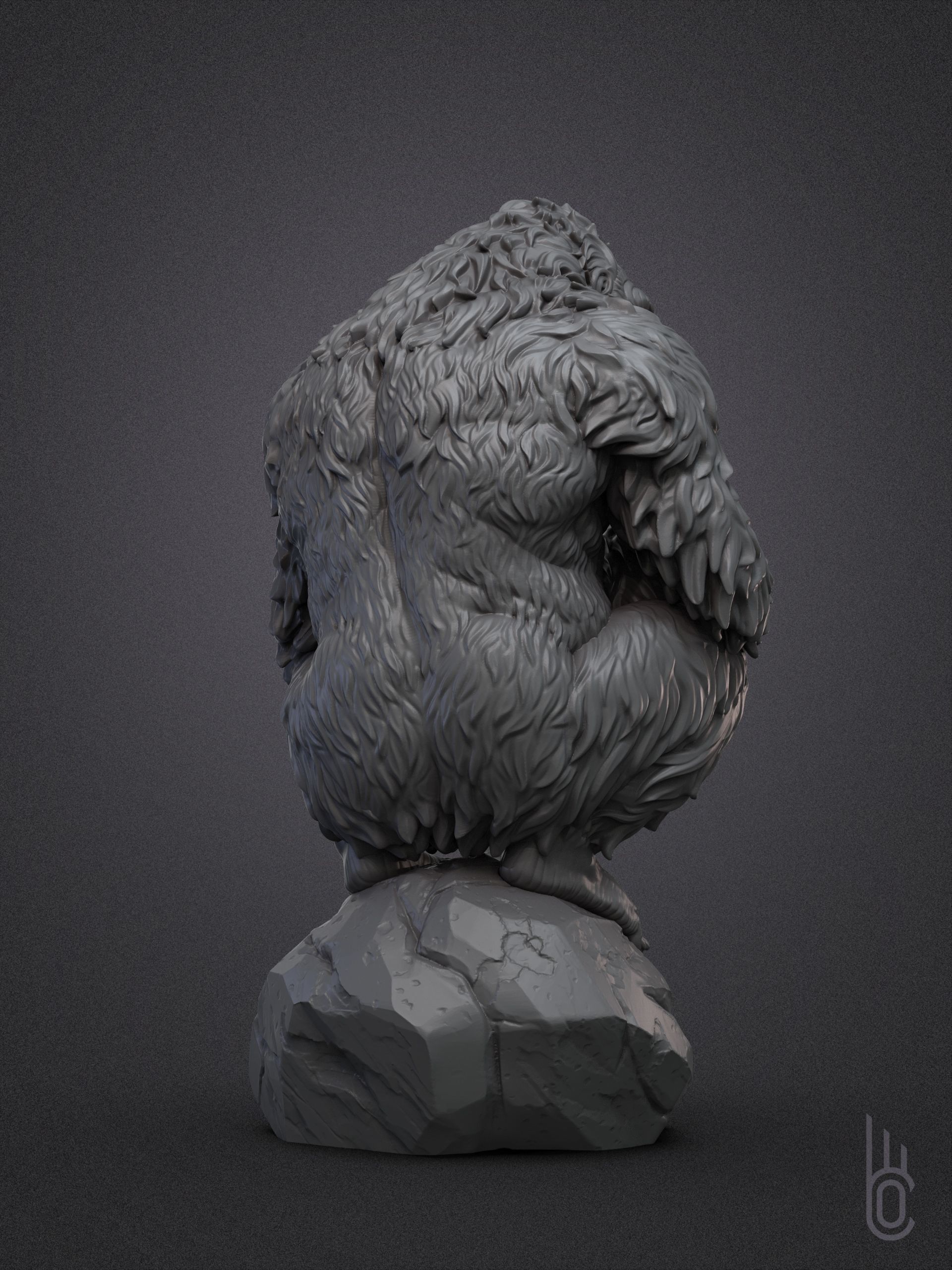 Calm Gorilla 3D print model_8