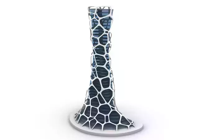 Organic SciFi Skyscraper 3D model