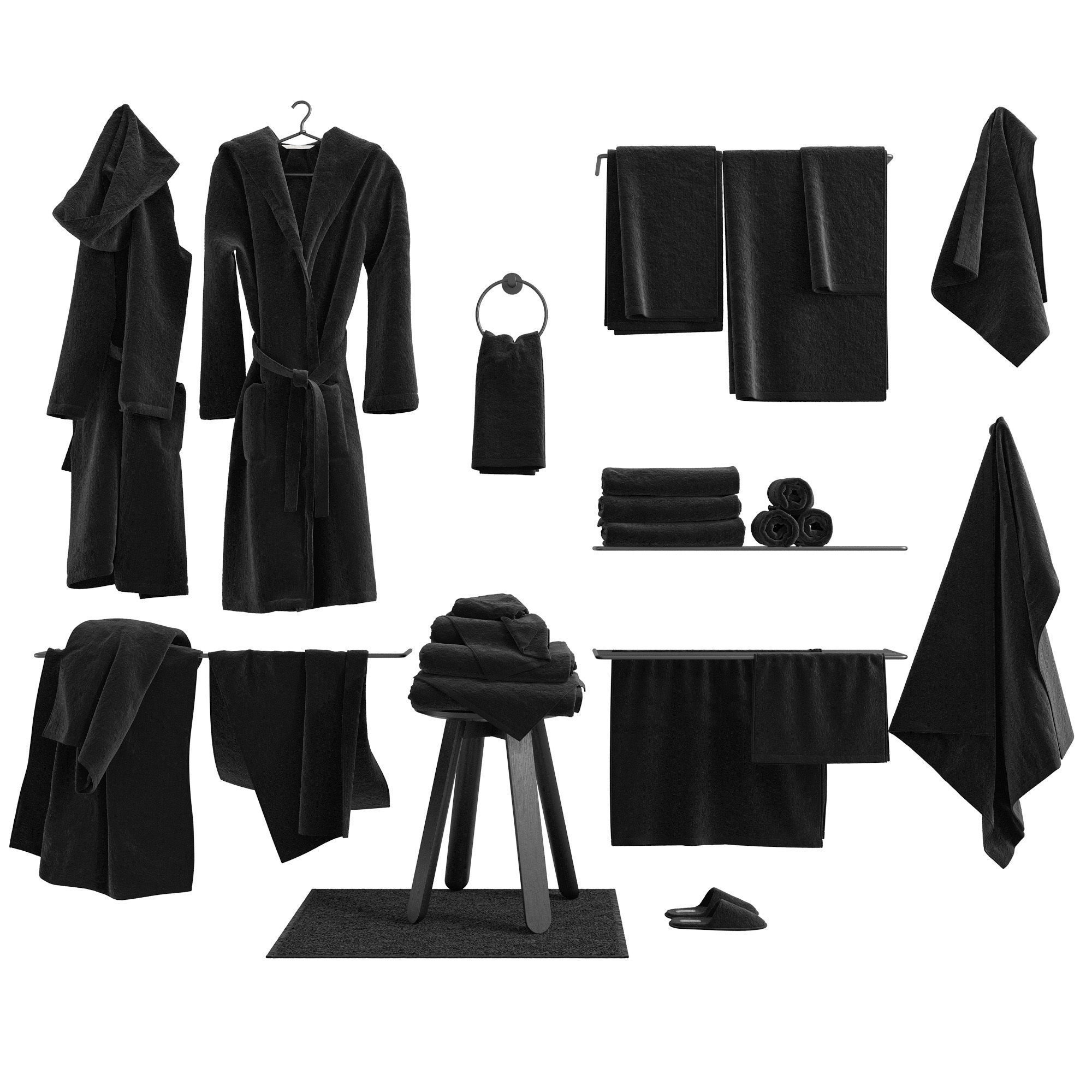 Bathroom Accessories set 01 3D model_2