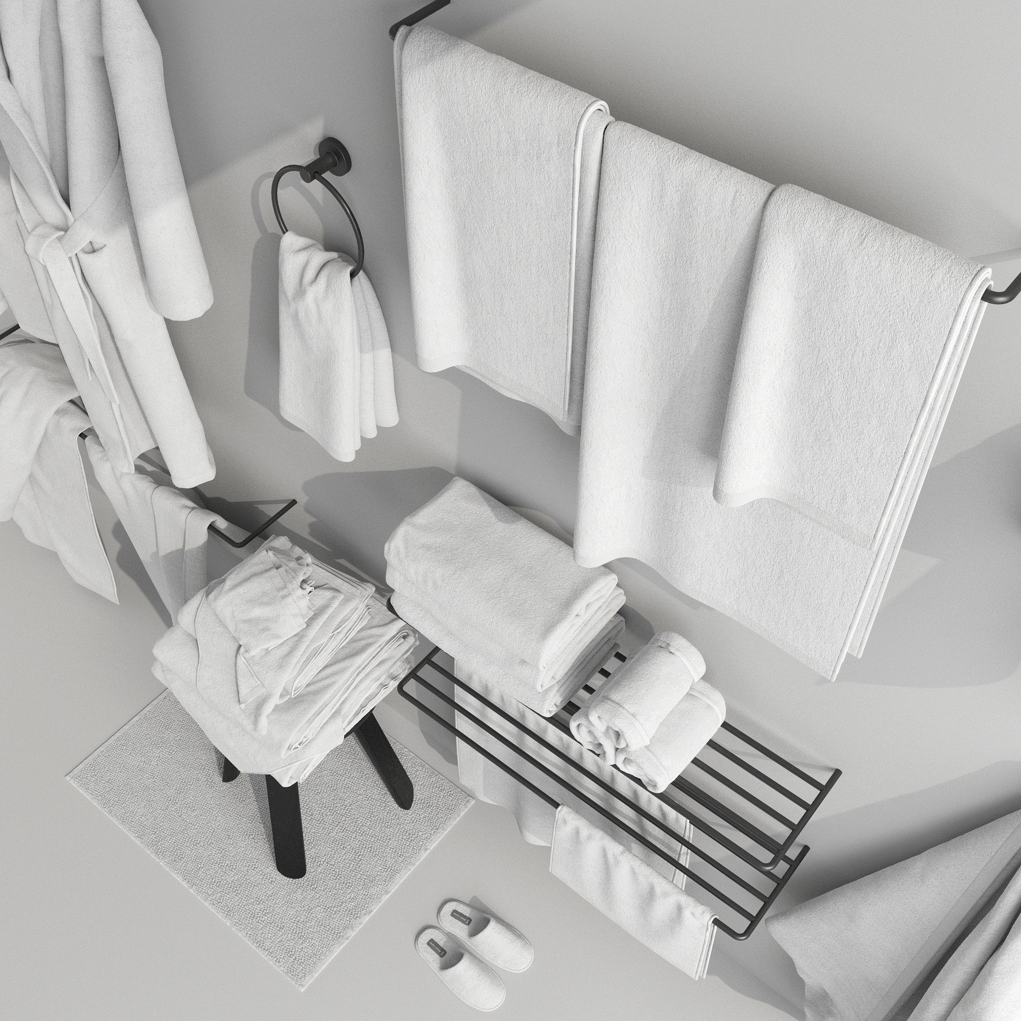Bathroom Accessories set 01 3D model_3
