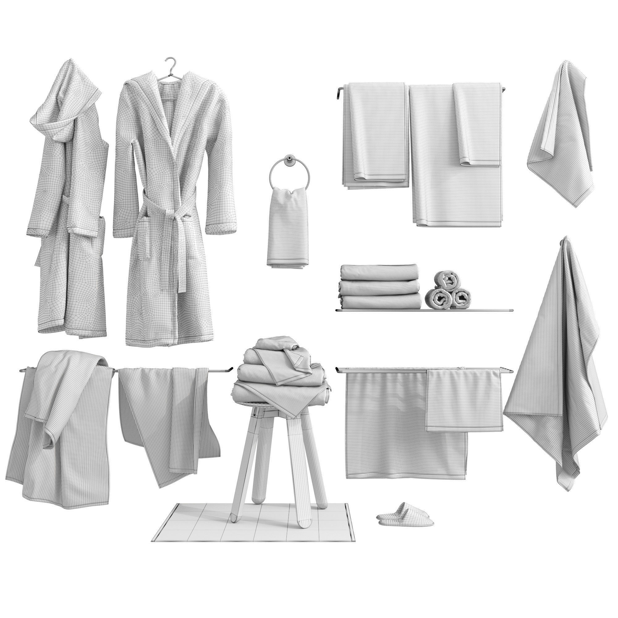 Bathroom Accessories set 01 3D model_8