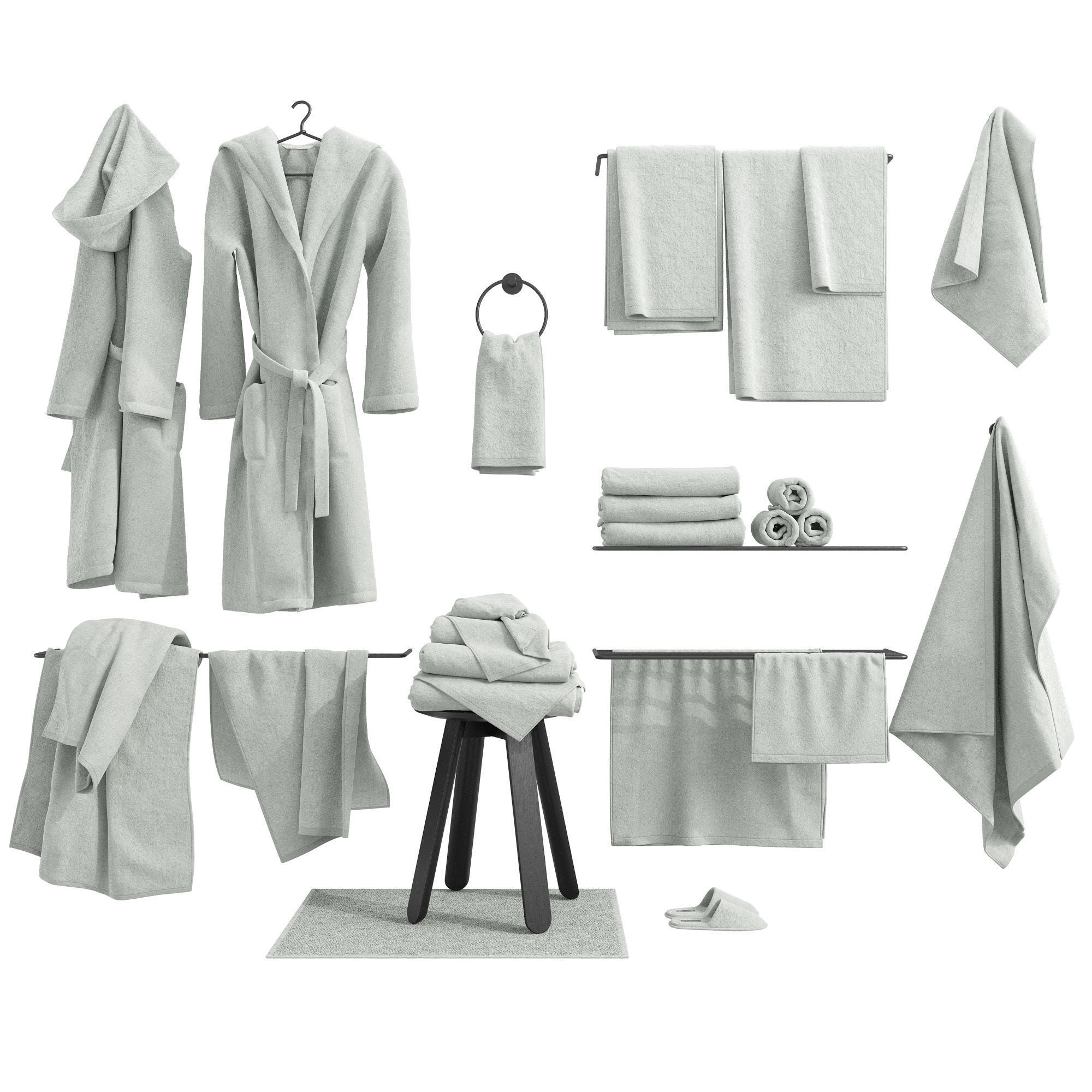 Bathroom Accessories set 01 3D model_11