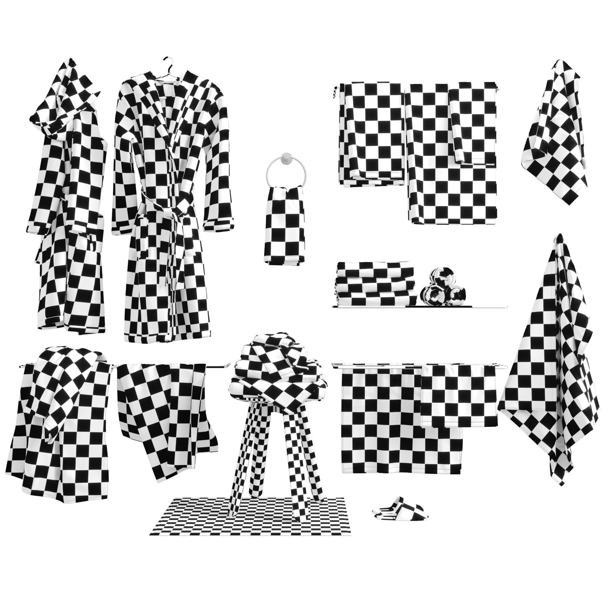 Bathroom Accessories set 01 3D model_9