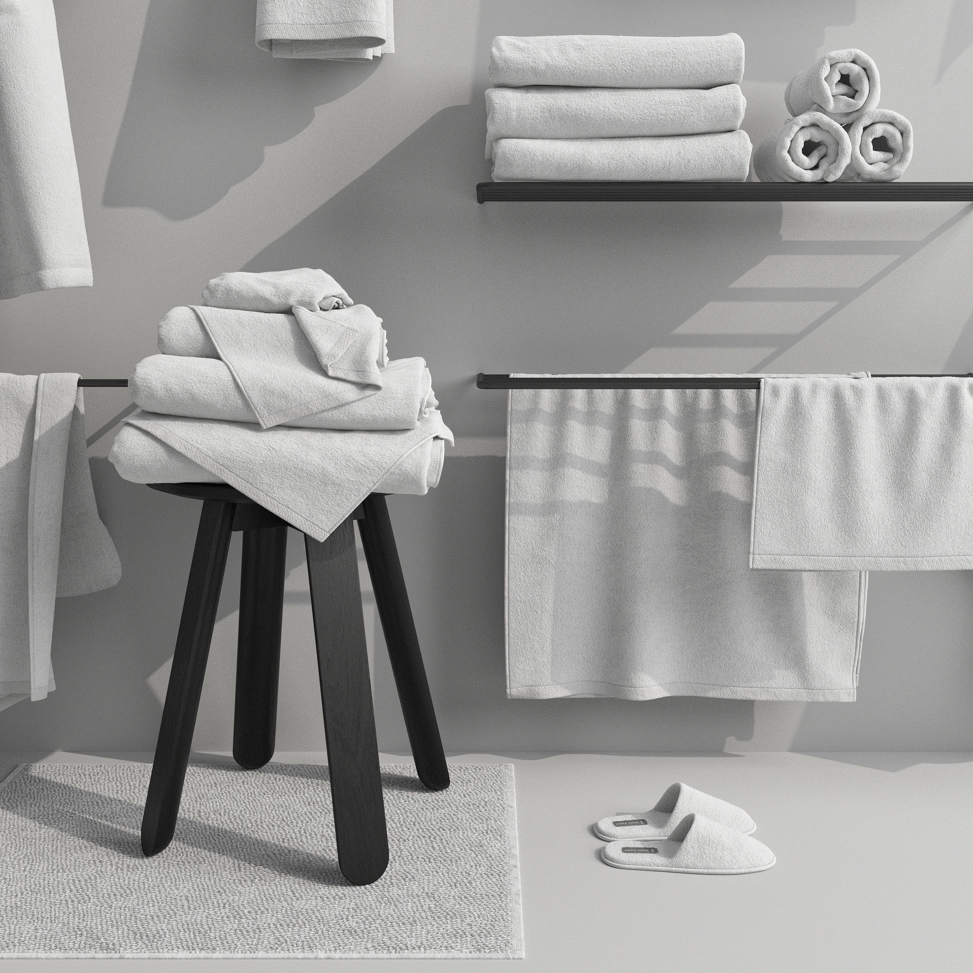 Bathroom Accessories set 01 3D model_6