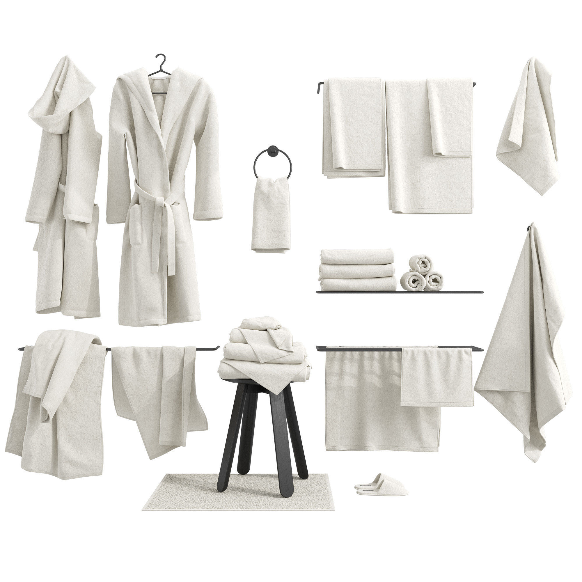 Bathroom Accessories set 01 3D model_13